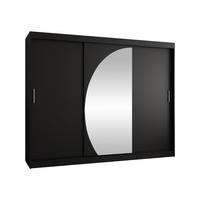 SCHWEBETÜRENSCHRANK Wika 250 cm mit Schubladen - Silberfarben/Schwarz, Holzwerkstoff/Kunststoff (250/200/62cm) - MIRJAN24