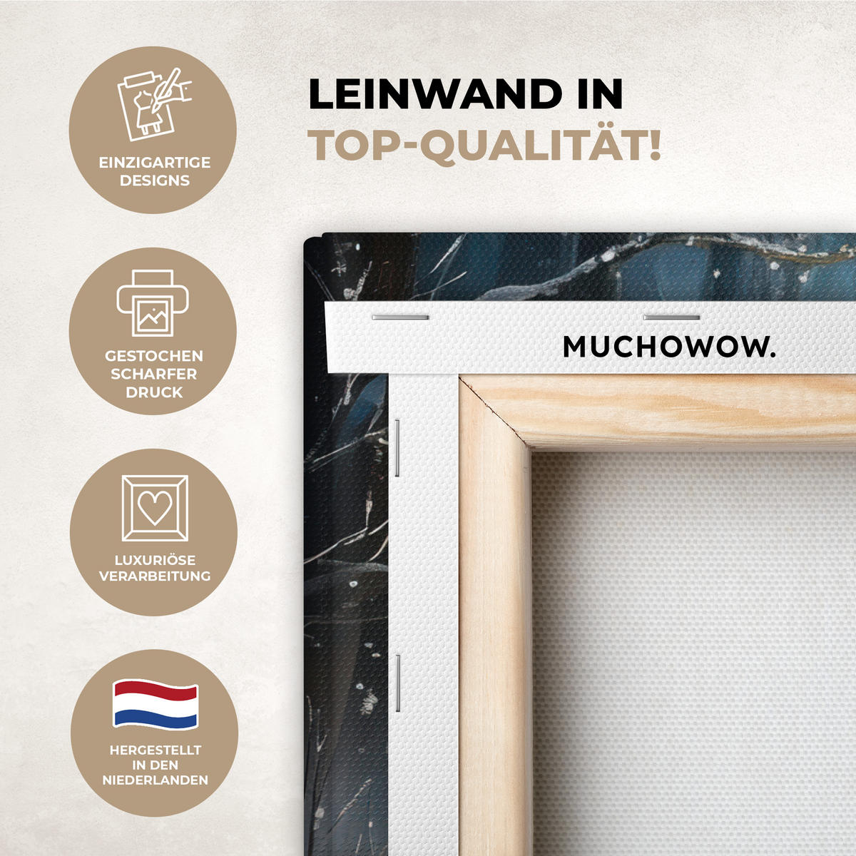 LEINWANDBILD Schneemann - Schnee - Winter - Wald Wanddeko 90x60 cm - Hellblau, Textil (90/60cm) - MuchoWow