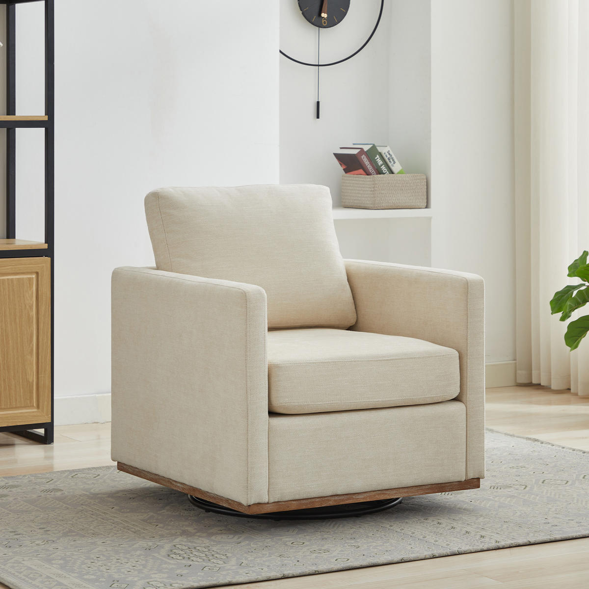 SESSEL 360° drehbar mit Armlehnen, DE-42401, Beige - Beige, Holzwerkstoff (78/88.5/85cm) - ComfortXL