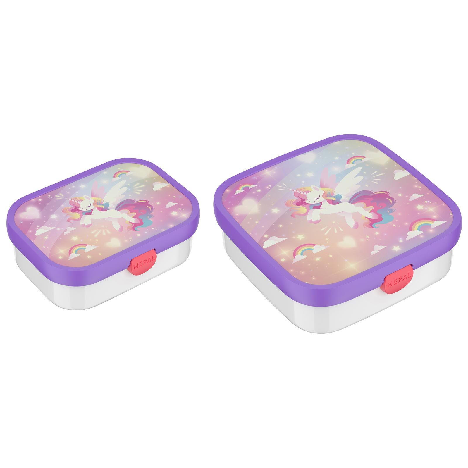 BROTDOSEN-SET Campus (2025) Unicorn Glow 2er Set - Violett/Weiß, Kunststoff (1/1/1cm) - Mepal