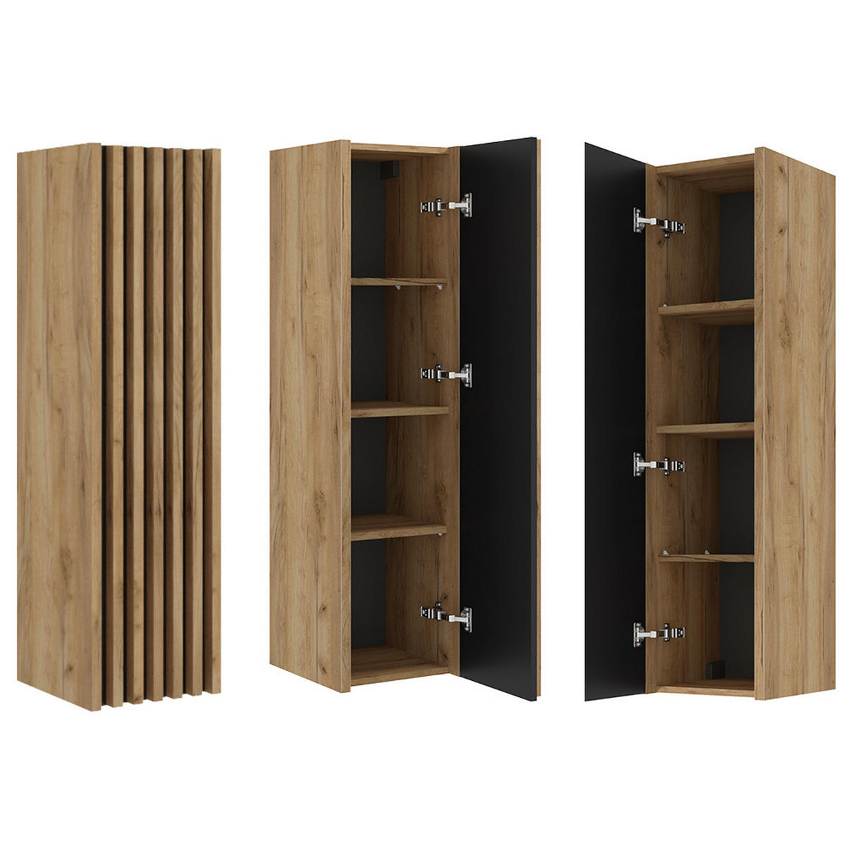 BADMÖBEL-SET 3-TLG. Lucca-107 - Braun, Holzwerkstoff (155/200/46cm) - Lomado