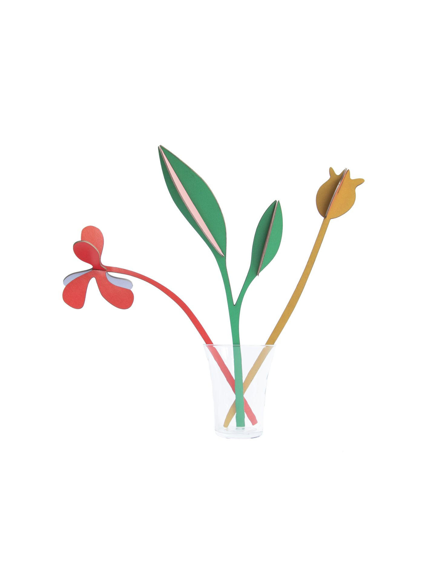 DEKOFIGUR Minimalistische Blüte 8/27 cm - Multicolor, Wellpappe (8/27/8cm) - KUNSTLOFT