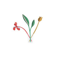 DEKOFIGUR Minimalistische Blüte 8/27 cm - Multicolor, Wellpappe (8/27/8cm) - KUNSTLOFT