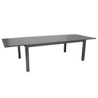 AUSZIEHTISCH Ashford - Esstisch mit Gestell aus Aluminium grau, Tischplatte Glas - Ausziehbar von 180cm auf 240cm. BxTxH: - Grau, Metall (240/100/75cm) - TPFGarden