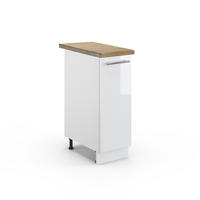 APOTHEKERSCHRANK Fame-Line Weiß Hochglanz 30 cm, AP Eiche - Weiß Hochglanz/Weiß, Holzwerkstoff (30/82/60cm) - Vicco