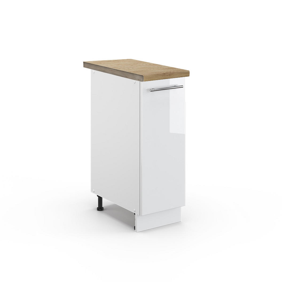 APOTHEKERSCHRANK Fame-Line Weiß Hochglanz 30 cm, AP Eiche - Weiß Hochglanz/Weiß, Holzwerkstoff (30/82/60cm) - Vicco