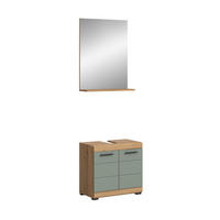 BADKOMBINATION 2tlg. Scout Bad in Artisan Eiche Nachbildung und Salbei Nachbildung B/H/T: 60x191x34 cm - Eiche Artisan, Holz (60/191/34cm)