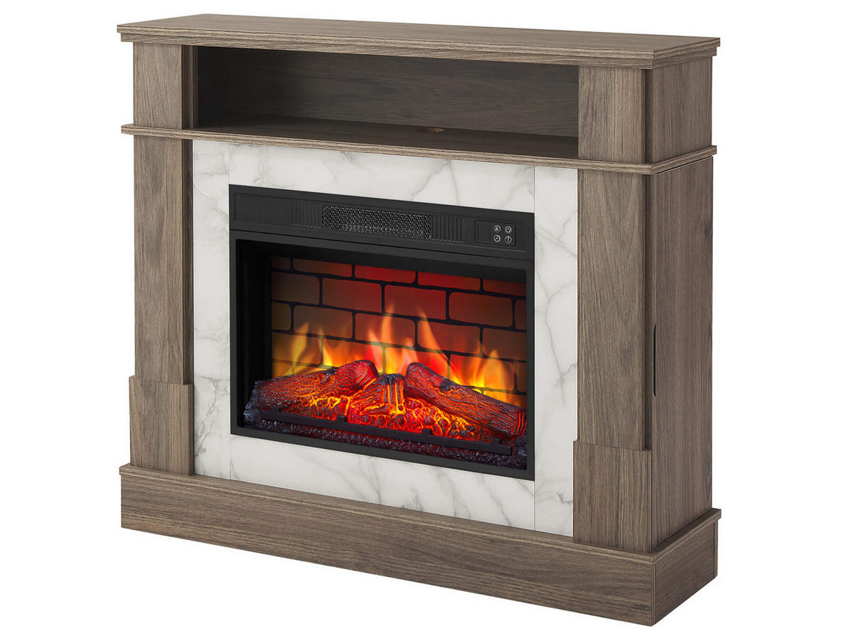 ELEKTROKAMIN For Living AF23BS Graueiche – Breite 96 cm, 3D-Flammeneffekt, LED-Beleuchtung, Heizfunktion - Braun, Glas/Holzwerkstoff (102.2/90.6/20.6cm) - ArtiFlame