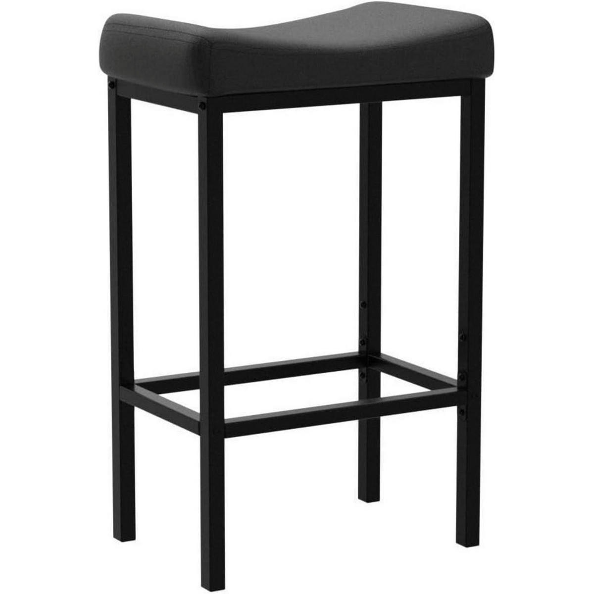 BARHOCKER 2er-Set Schwarz mit PU-Sitzfläche 63 cm - Schwarz, Kunststoff (42/63/30cm)