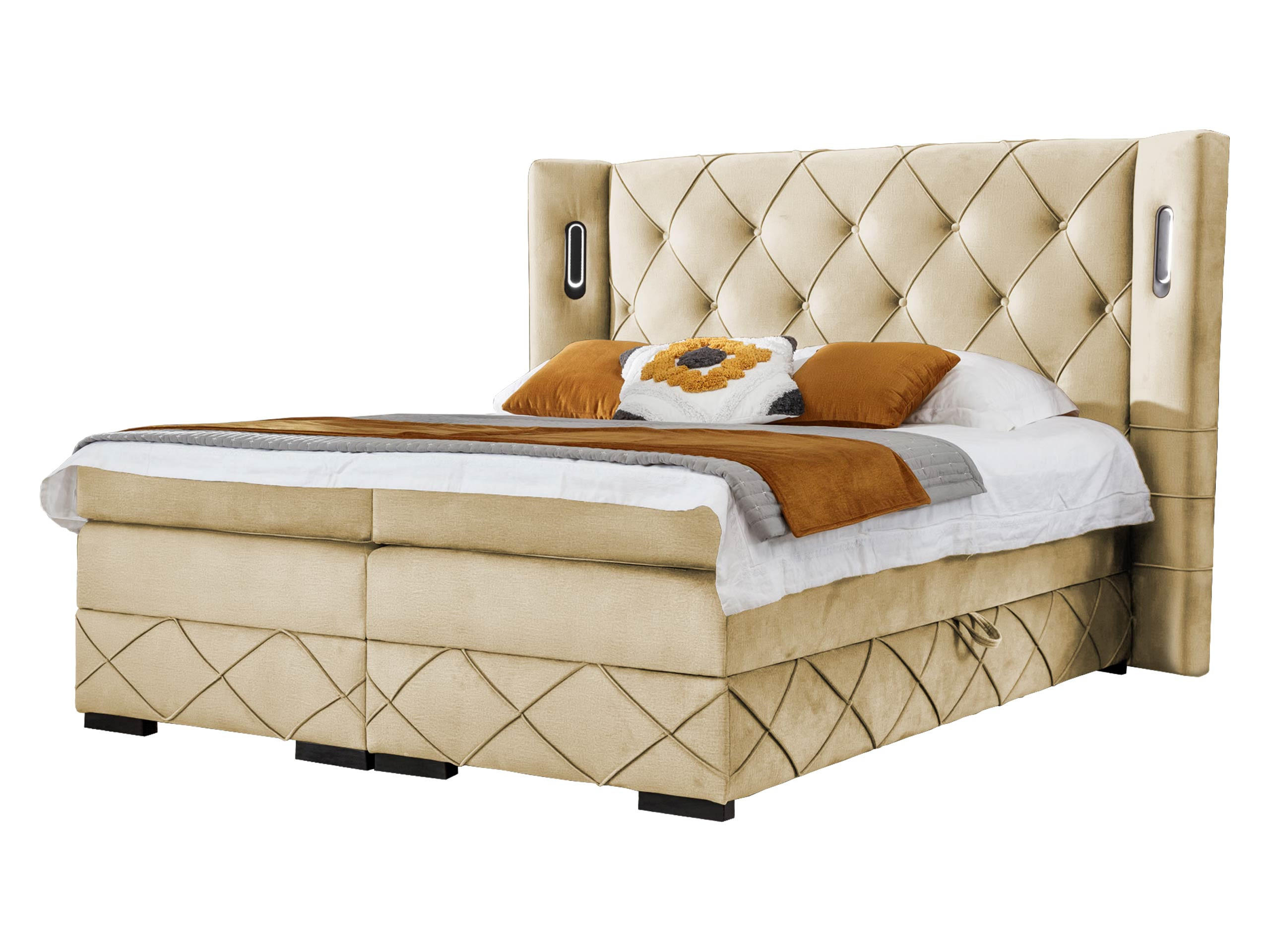 BOXBETT Focus Lux - Beige, Holz (160/200cm) - MIRJAN24