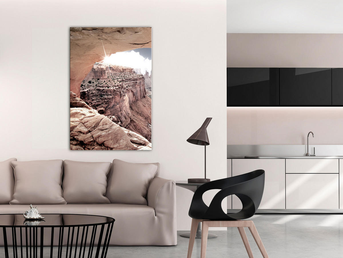 KUNSTDRUCK Braun 40/60 cm - Weiß/Braun, Textil (40/60cm) - KUNSTLOFT