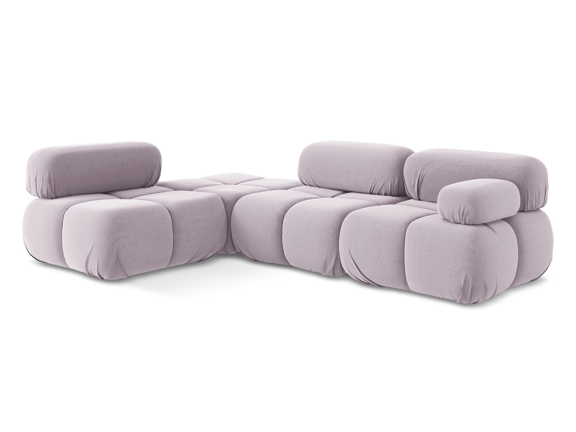 ECKSOFA Links Samt Stoff Violett - Lila/Flieder, Kunststoff/Textil (190/285cm) - Makamii