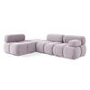 ECKSOFA Links Samt Stoff Violett - Lila/Flieder, Kunststoff/Textil (190/285cm) - Makamii