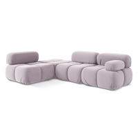 ECKSOFA Links Samt Stoff Violett - Lila/Flieder, Kunststoff/Textil (190/285cm) - Makamii