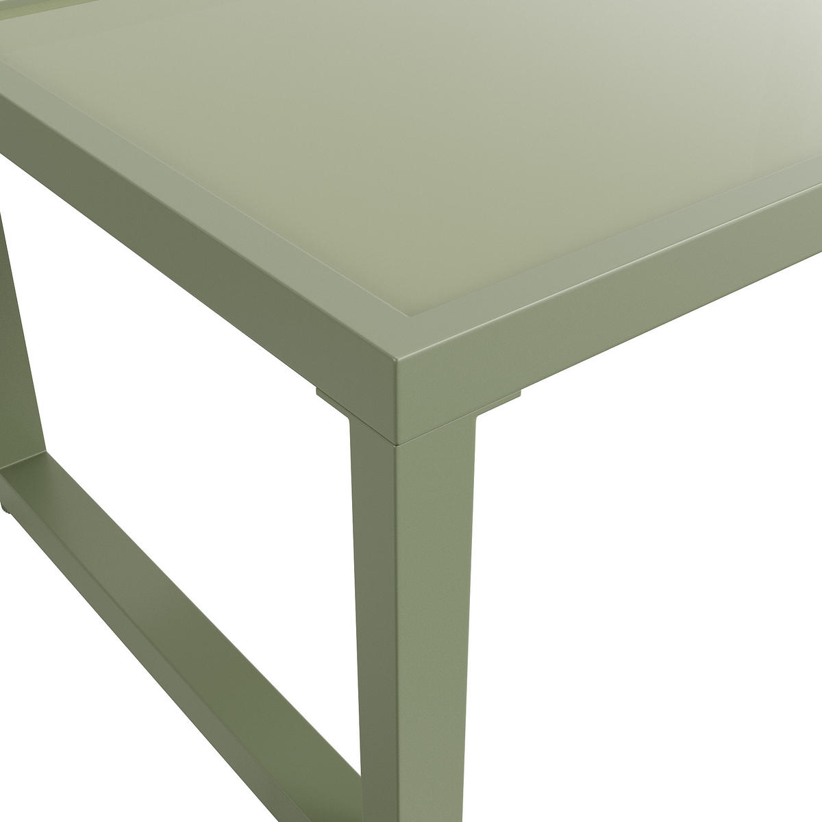 GARTENMÖBEL 120x65x72cm grün aus verzinktem Eisen und Glas - Grün, Metall - Modfu