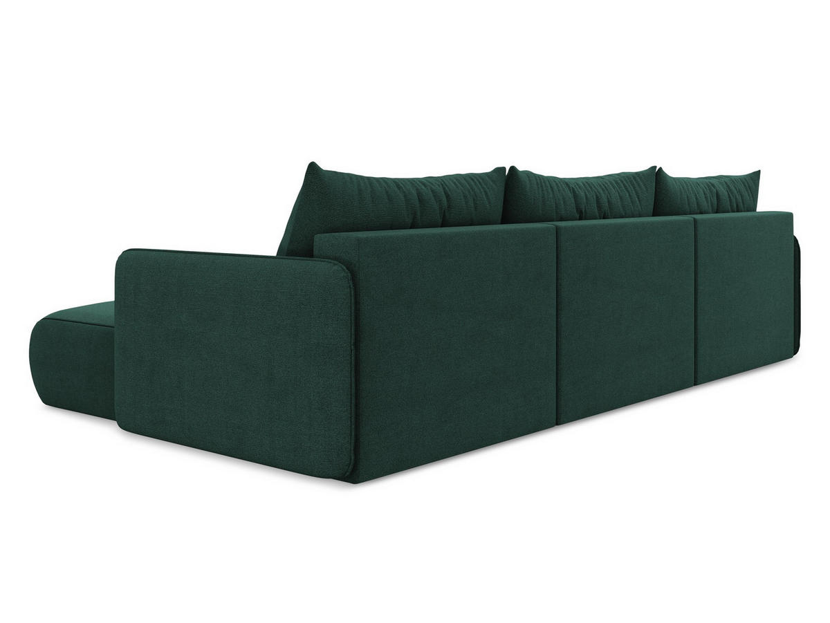 WOHNLANDSCHAFT Strukturstoff Stoff Grün - Dunkelgrün/Schwarz, Kunststoff/Textil (290/86/148cm) - Makamii