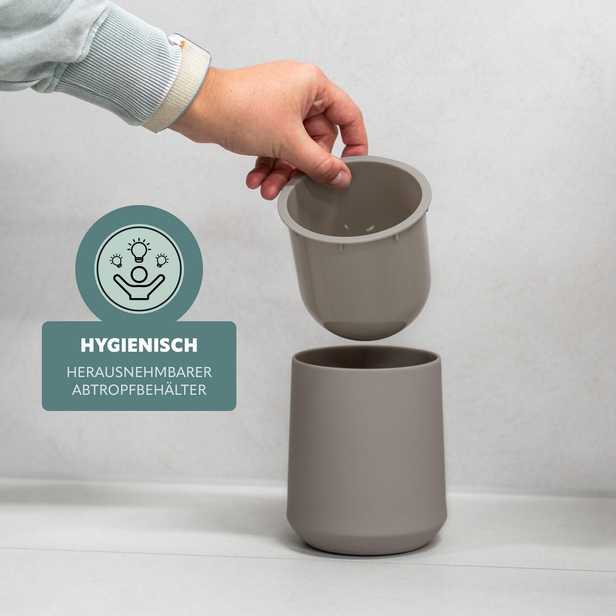 WC-GARNITUR TESERO, Kunststoff, braun - Braun, Kunststoff (10.5/39.5/10.5cm) - eluno