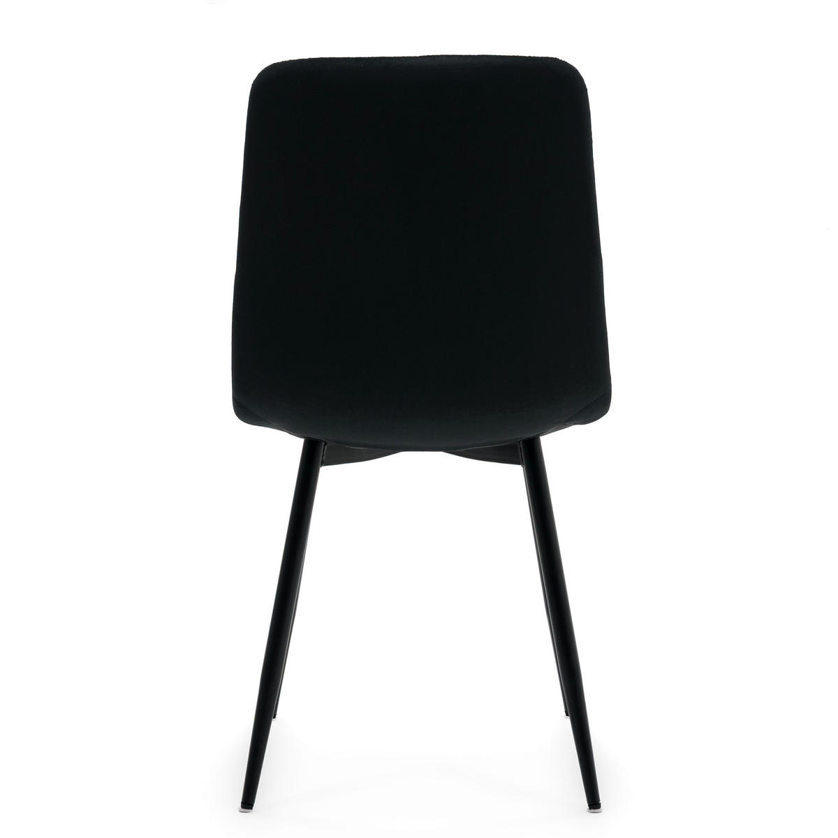 STUHL GELA gepolstert mit Steppung - schwarz - Samt Velours - Schwarz, Textil/Metall (45/89/53cm) - NEW HOME