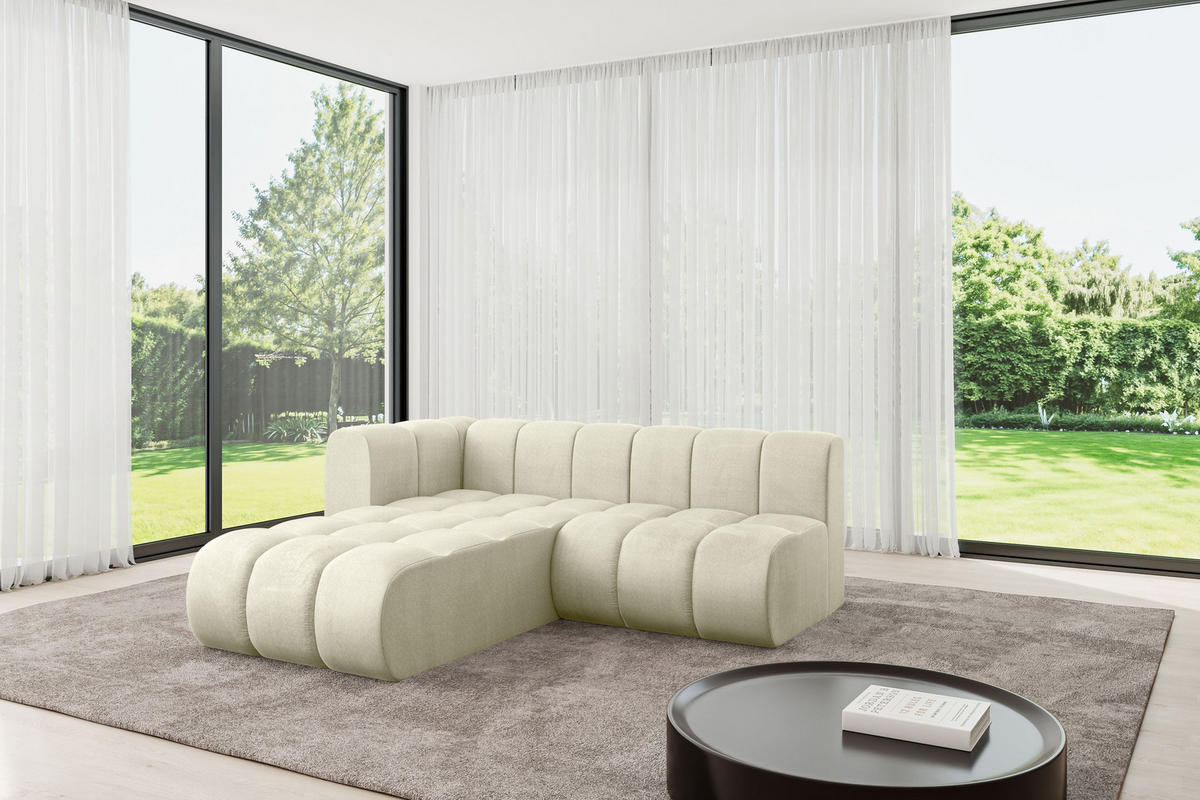 ECKSOFA modulares Sofa Darnel-L1 - 205x177x70 cm Beige - Beige, Holzwerkstoff/Textil (205/177cm) - ALTDECOR