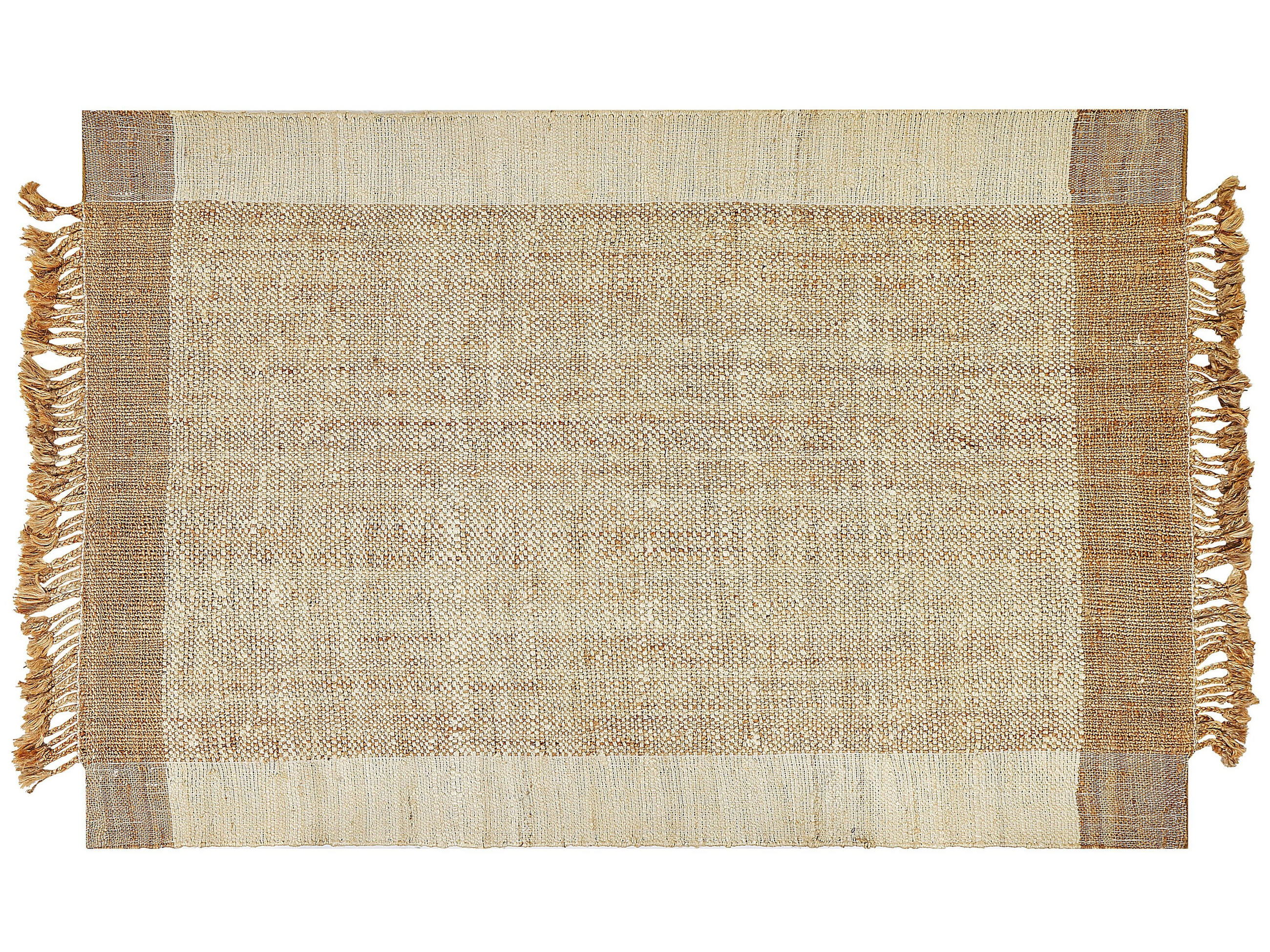 TEPPICH geflochten Dedemli 300/200 cm - Beige, Naturmaterialen (200/300cm) - Beliani