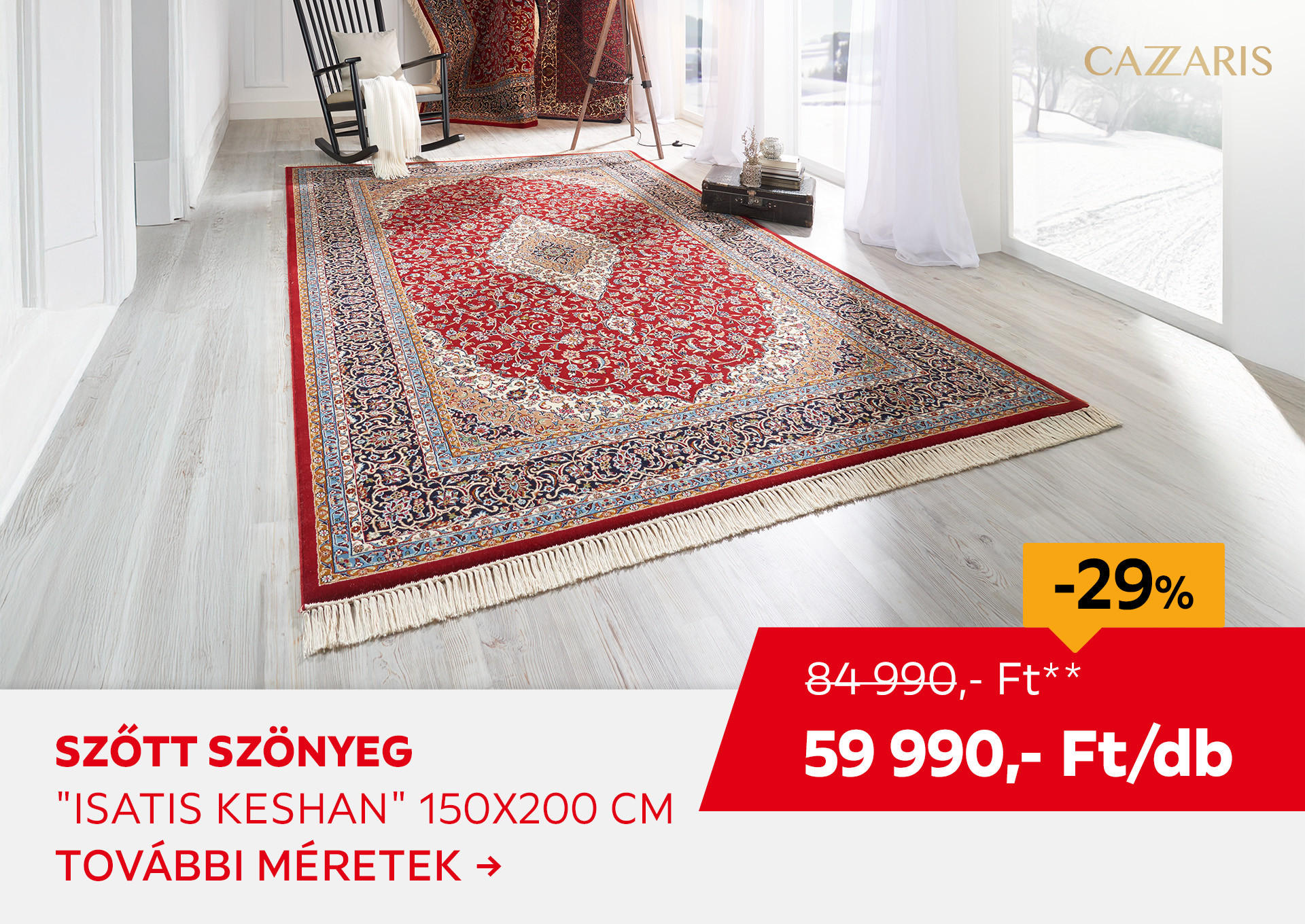 SZŐTT SZÖNYEG "ISATIS KESHAN" 150 X 200 CM Kiemelt termék 84990 Ft.- helyett 59990 Ft.-