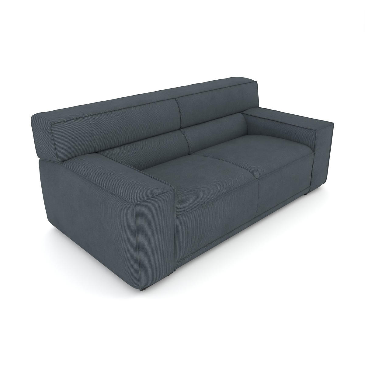 2,5-SITZER Umea Cord Türkis 194/106/78 cm - Blaugrau, Kunststoff/Textil (194/78/106cm) - foamnova