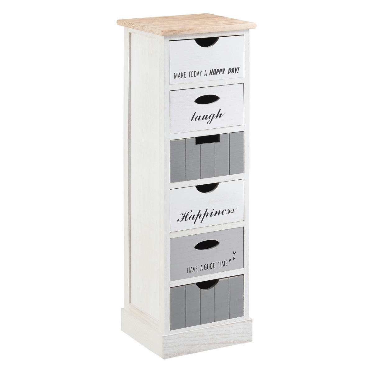 KOMMODE Salo - Weiß/Grau, Holz (29/91/27cm) - [en.casa]