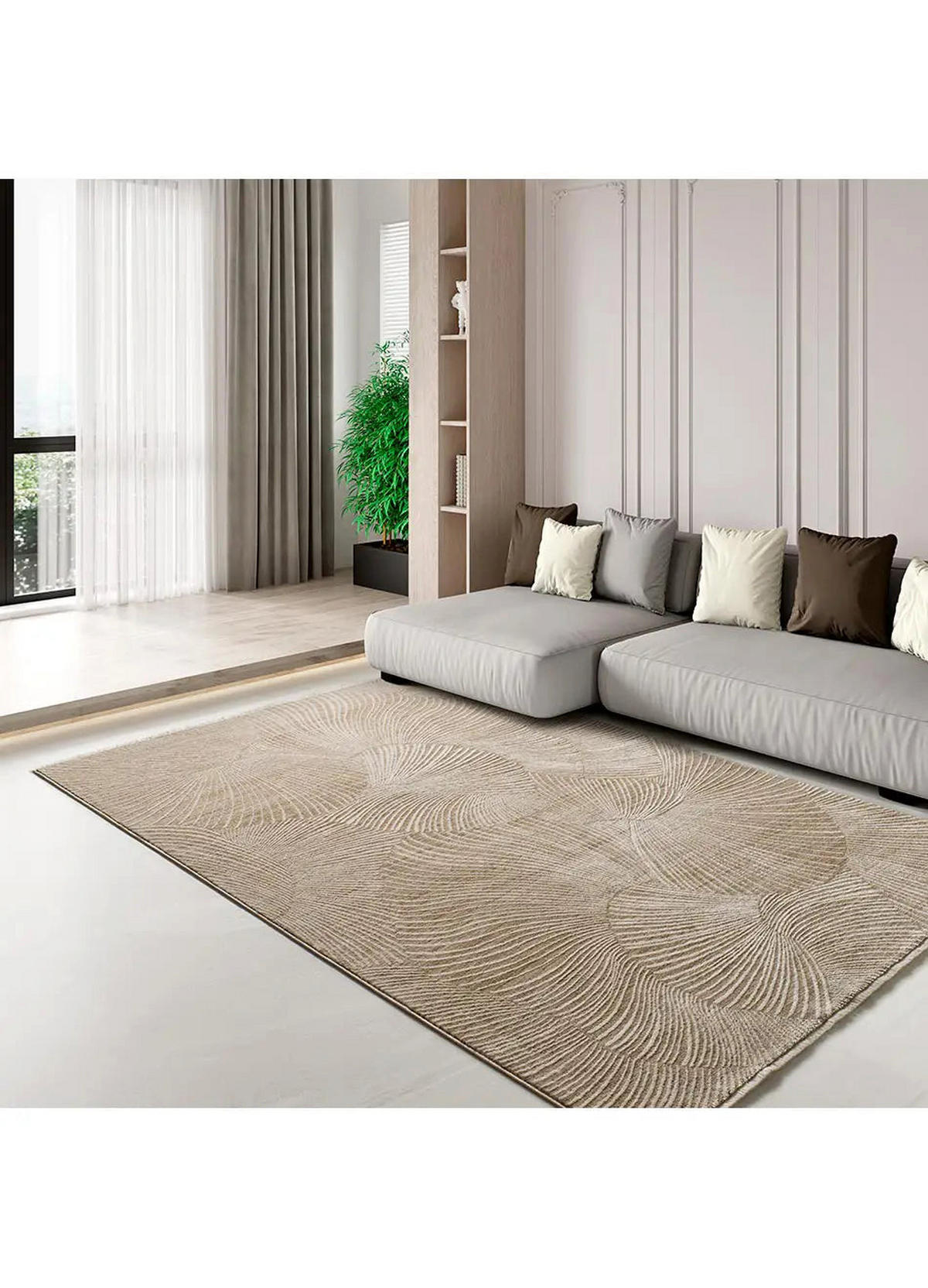 KURZFLORTEPPICH Beige Ona 160/230 cm - Beige, Naturmaterialien/Textil (160/230cm) - Atticgo