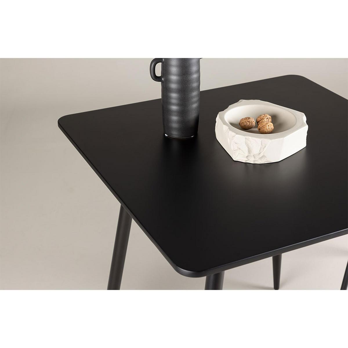 ESSTISCH, Polar, Schwarz, MDF, 75 x 75 x 75 cm - Schwarz, Holzwerkstoff/Metall (75/75/75cm) - ebuy24