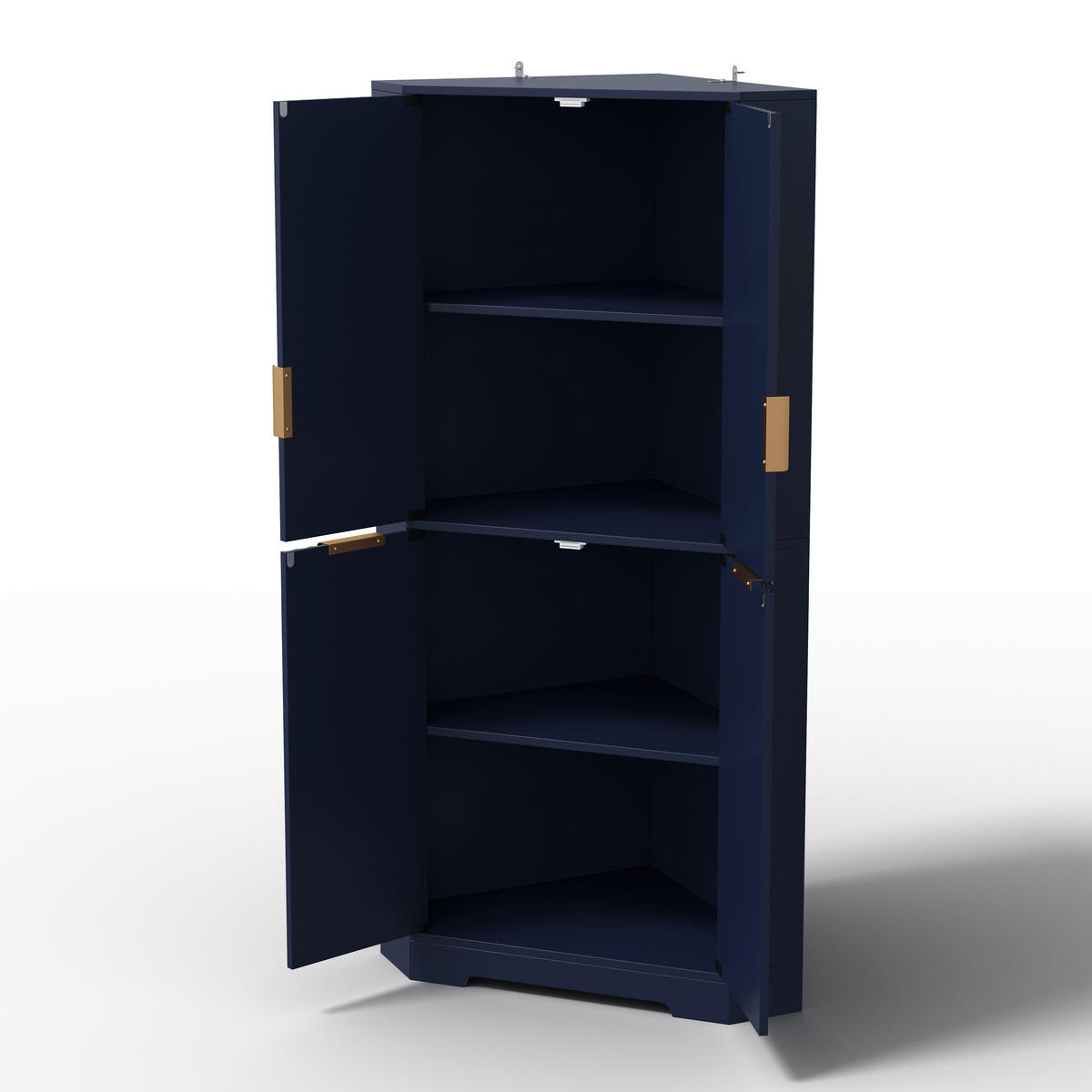 HIGHBOARD DE-38719 60/60/172 cm 4 Türen und verstellbare Böden Blau - Blau, Holzwerkstoff (60/172/60cm) - ComfortXL