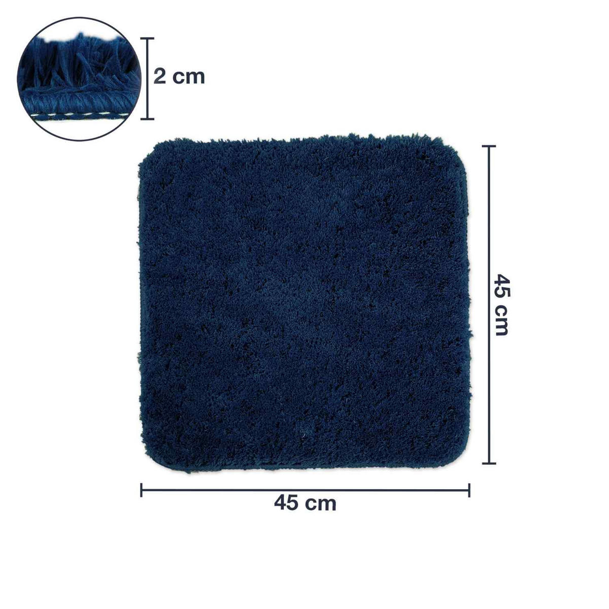 BADEMATTE Florenz - Dunkelblau, Textil (45/45cm) - WohnDirect