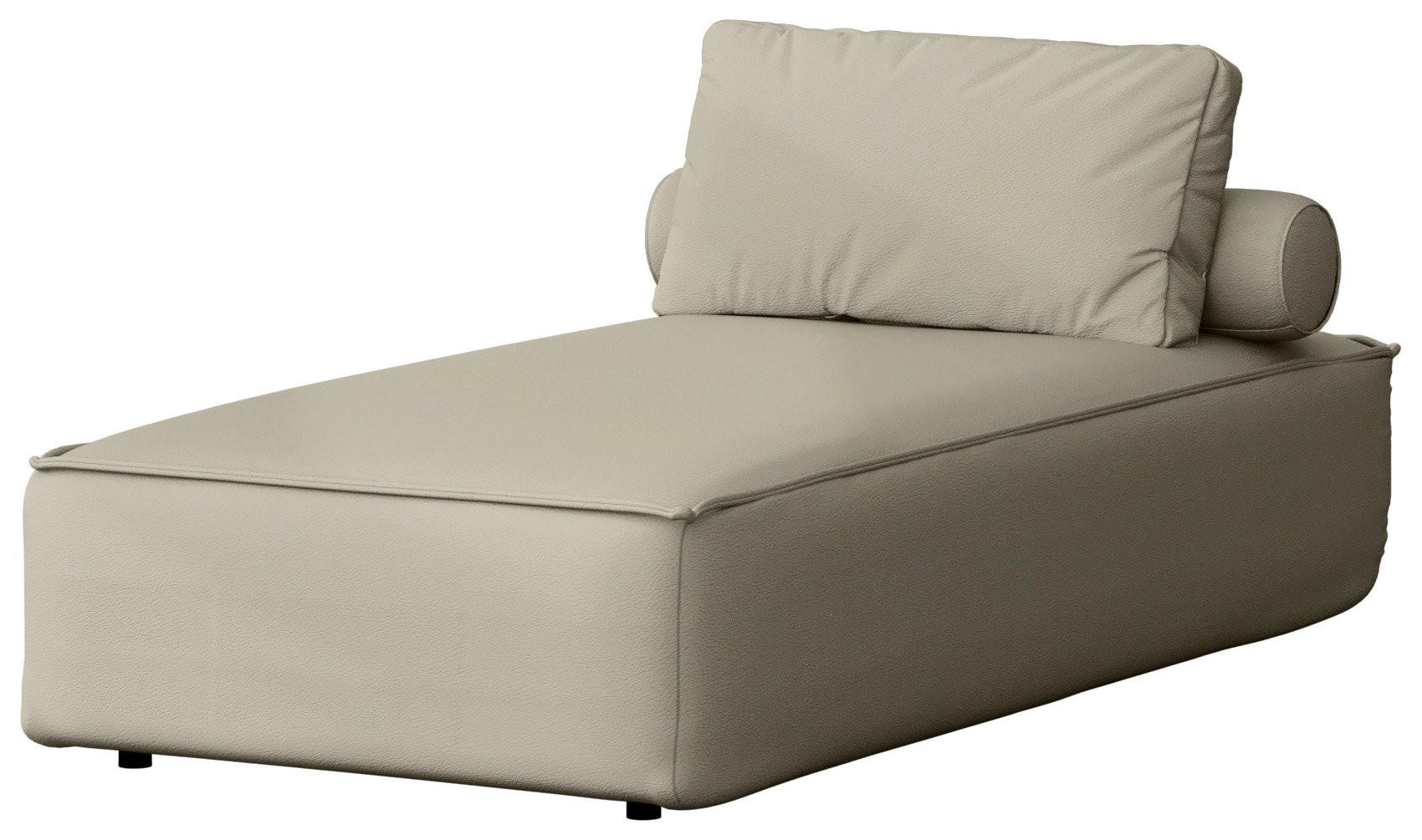 GARTENLIEGE Lorento Outdoor Polster-Relaxliege, Taupe Beige Kunstleder 92/73/195 cm - Taupe, Textil (92/73/195cm) - WFL GROUP
