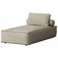 GARTENLIEGE Lorento Outdoor Polster-Relaxliege, Taupe Beige Kunstleder 92/73/195 cm - Taupe, Textil (92/73/195cm) - WFL GROUP