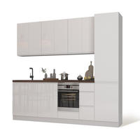 KÜCHENZEILE 300 cm - Aspen KA5-M300 - in Weiß/Hochglanz - Weiß Hochglanz, Holz (300/212/58cm)