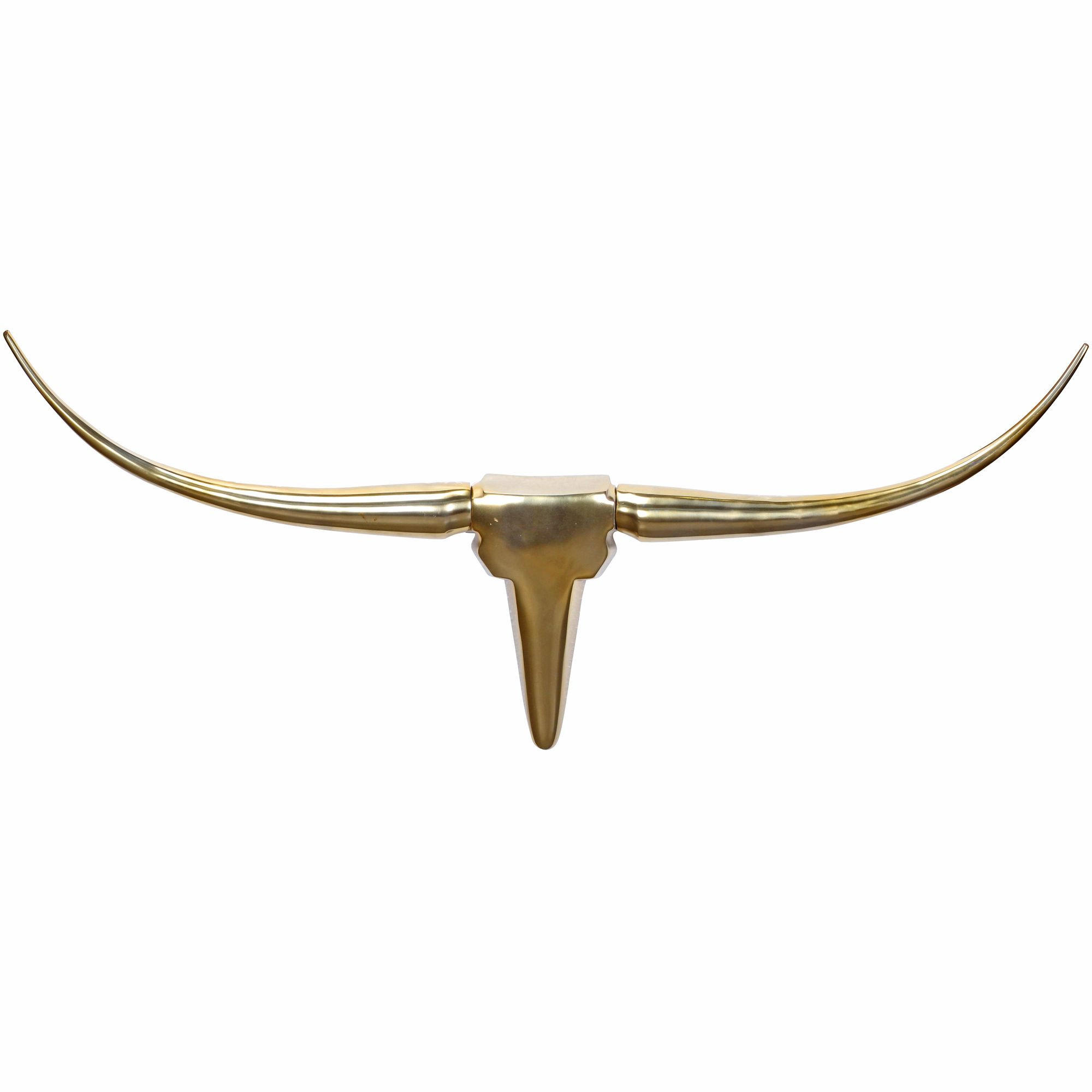 WANDDEKO Geweih Bull Aluminium 100 cm breit, Gold 100x6x40 cm - Goldfarben, Metall (100/40/6cm) - KADIMA DESIGN