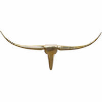 WANDDEKO Geweih Bull Aluminium 100 cm breit, Gold 100x6x40 cm - Goldfarben, Metall (100/40/6cm) - KADIMA DESIGN