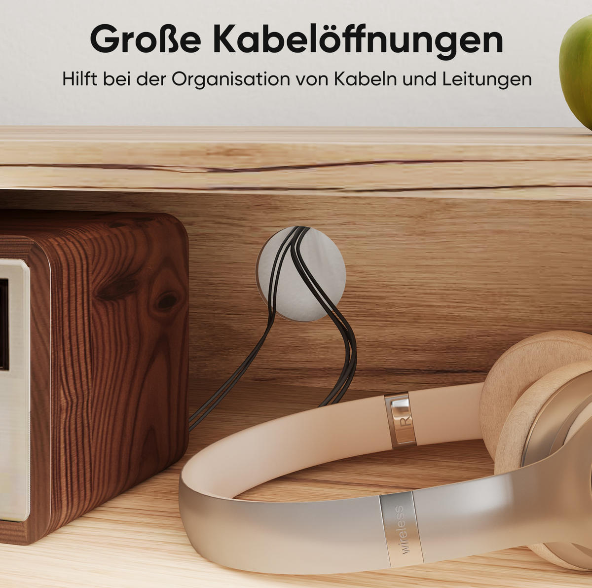 TV-LOWBOARD 110/40/48 cm mit Soft-Close und Kabeldurchlass in Eiche - Braun, Holzwerkstoff (110/48/40cm) - BEAOK