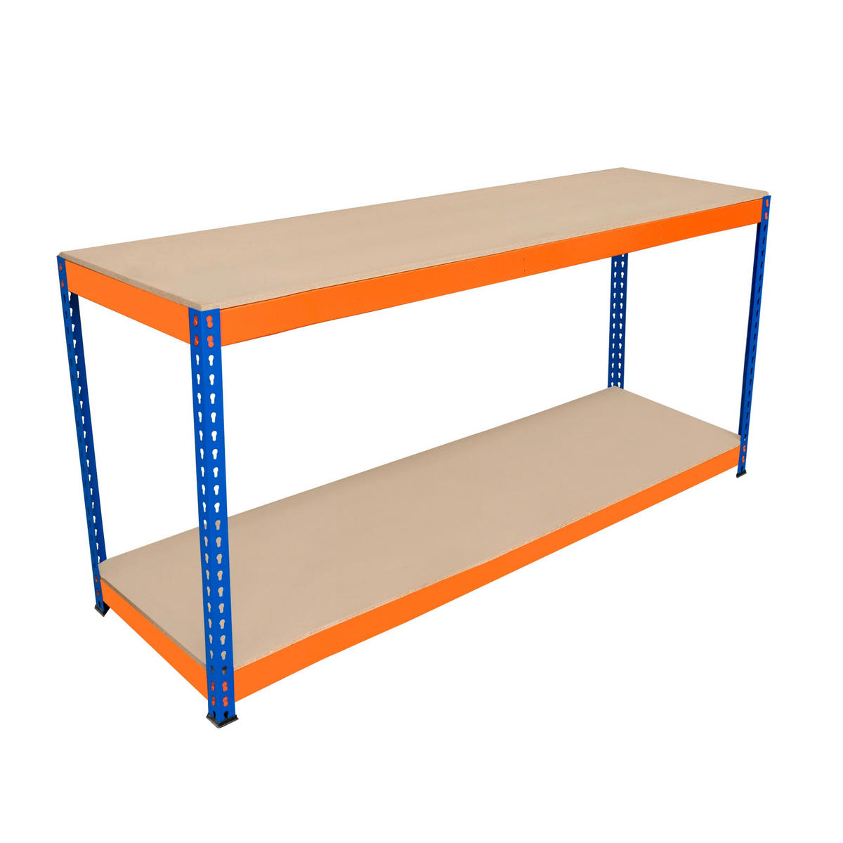 WERKBANK S-Rax 2-stufig - 180cm x 60cm x 90cm - Orange, Holzwerkstoff (180/90/60cm)
