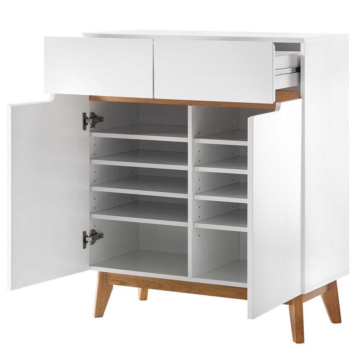 KOMMODE - Eiche teilmassiv - Weiß, Holz/Holzwerkstoff (85/101/40cm) - home24