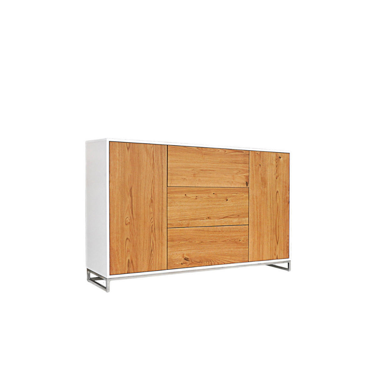 KOMMODE aus Eiche im Industriestil ADEO IV - Eichefarben, Holz (130/80/40cm) - Rawood Furniture