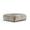 POUF L Zanzibar Beige Chenille - Beige/Schwarz, Holz/Holzwerkstoff (110/37/110cm) - Maison de Reve