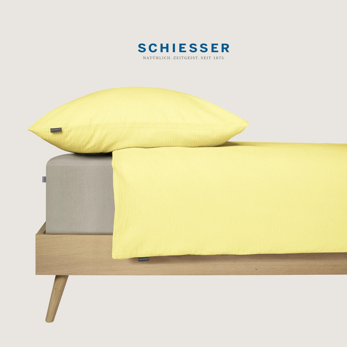 BETTWÄSCHESET Laura - Baumwoll Seersucker - 2-teilig - 135 x 200 cm - Hellgelb - Hellgelb, Textil (135/200cm) - SCHIESSER