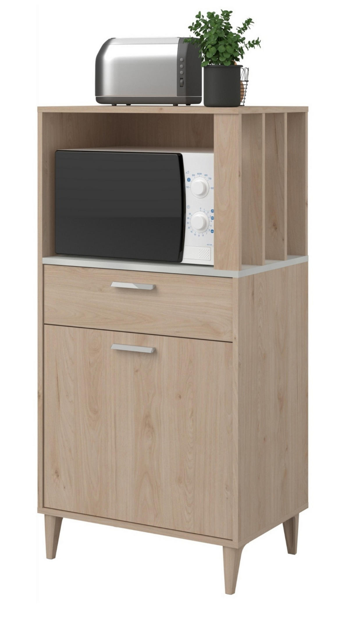 BUFFET Set 2-tlg. Eiche grau, mit Buffetschrank und Küchenschrank - Eichefarben/Grau, Holzwerkstoff (145/185/41cm) - Parisot Meuble