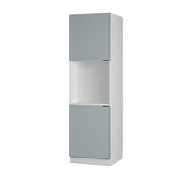 HERDUMBAUSCHRANK Fame-Line Hellblau-grau 60 cm mit offenem Regal - Blaugrau/Weiß, Holzwerkstoff (60/206.8/58cm) - Vicco