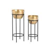 ÜBERTOPF - 30 x 30 - metall - schwarz, goldfarben Naba - Goldfarben/Schwarz, Metall (30/77/30cm) - Vente-Unique