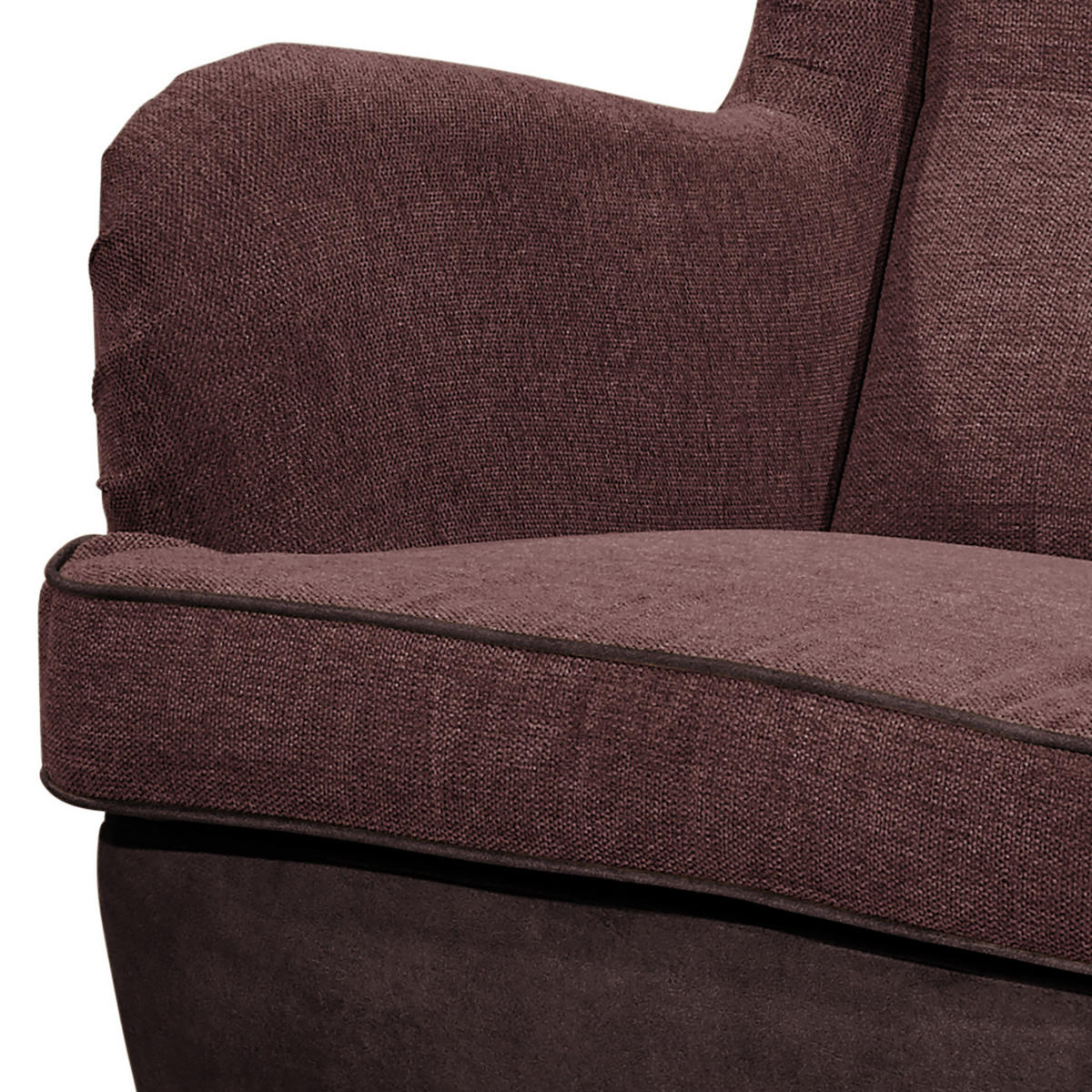 SESSEL - Aubergine/Schwarz, Holzwerkstoff/Buchenholz (78/102/98cm) - home24
