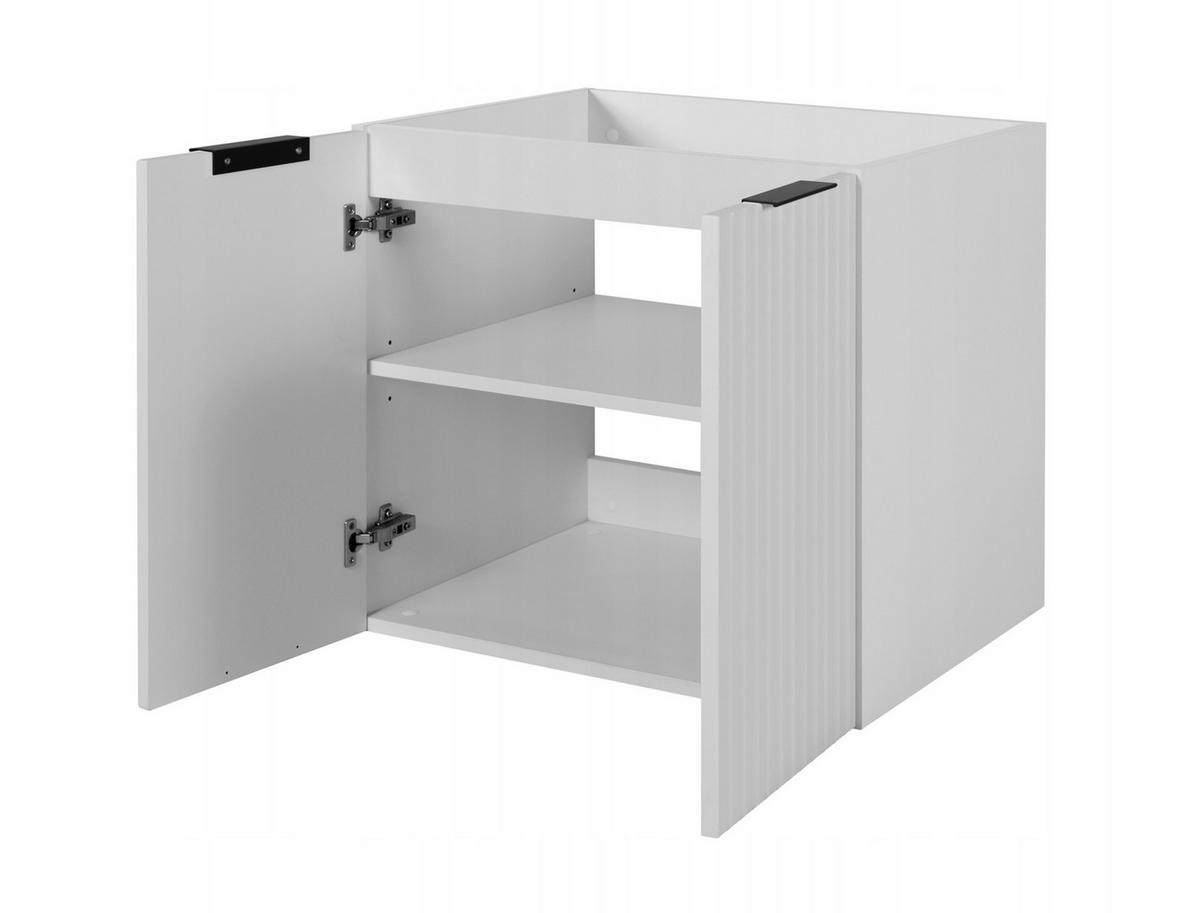 WASCHBECKUNTERSCHRANK FLOW mit Regal + Platte Weiß matt 140/57/46 cm - Weiß, Holzwerkstoff (140/57/46cm) - Rodan