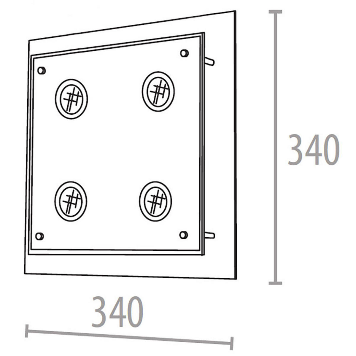 LED DECKENLEUCHTE ARENA Chrom Silber - Silberfarben, Glas (34/34/8cm) - Esto