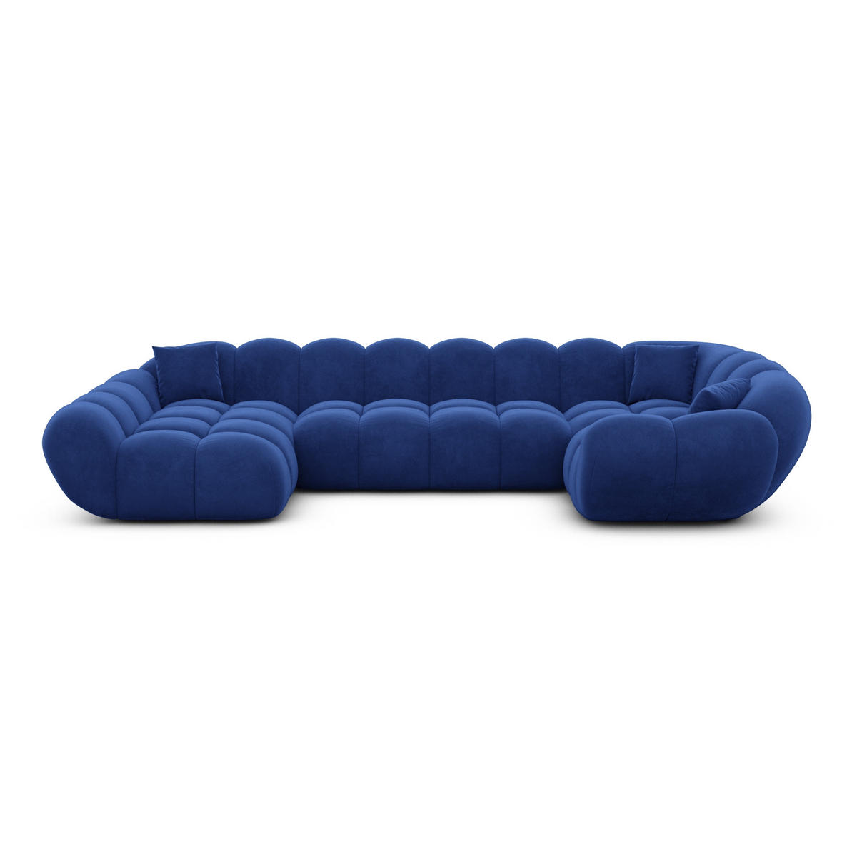WOHNLANDSCHAFT Liva Königsblau Samtstoff U-Form XL Links - Blau, Textil (323/70/193cm) - VAROYAL