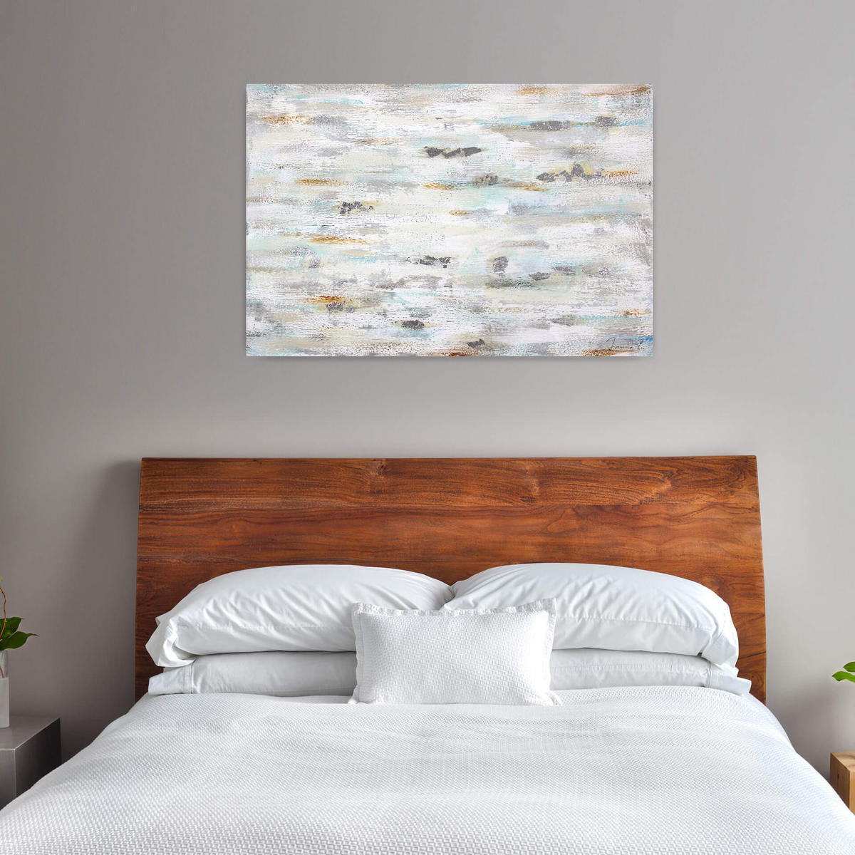 ACRYLBILD HANDGEMALT 120/80 cm - Silberfarben/Grau, Holz/Textil (120/80cm) - KUNSTLOFT